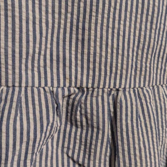 Blue and White Striped Tank with Bow Back Size L - Picture 5 of 6